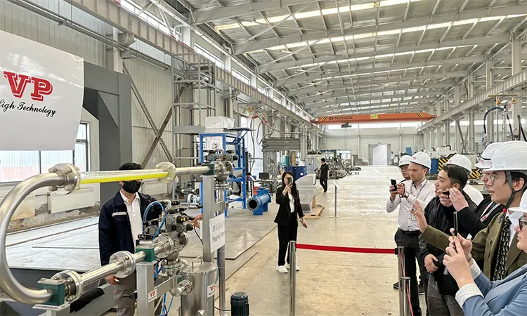 Customers are Observing the Pigging System in Operation