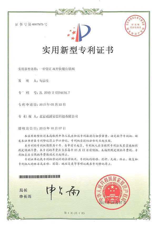 管汇双开快装自锁阀专利