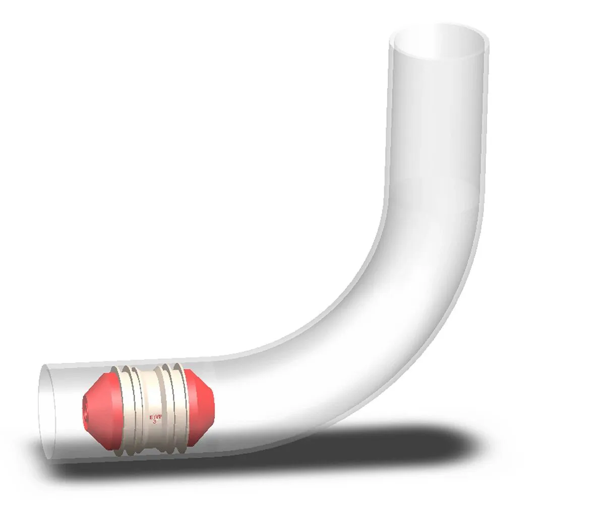 清管器在管道中清管作业 清管器在管道中清管作业